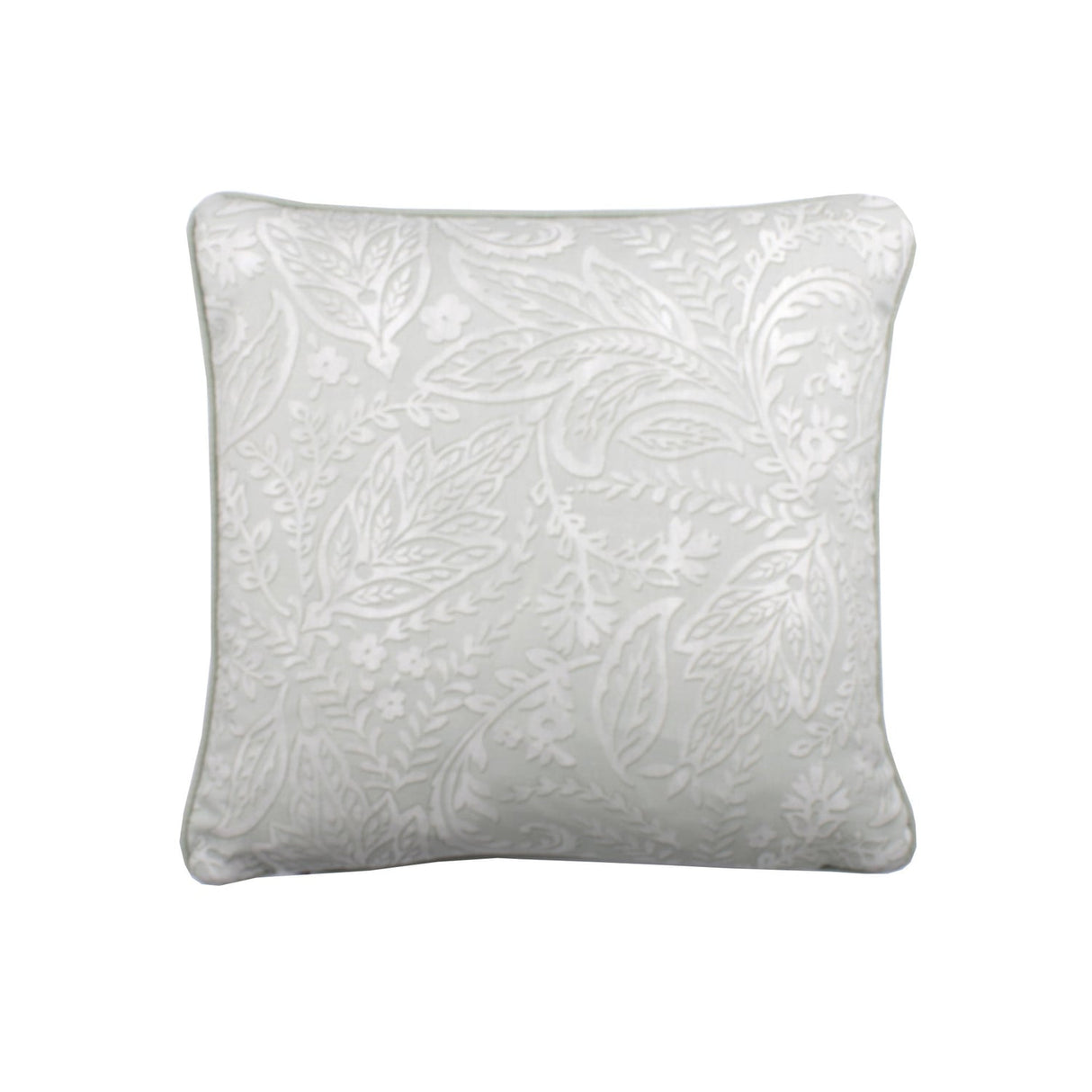 Aveline Floral Green & Grey Cushion Cover 43cm x 43cm - Green - Aveline Cushion In Green 43 X 43Cm 2