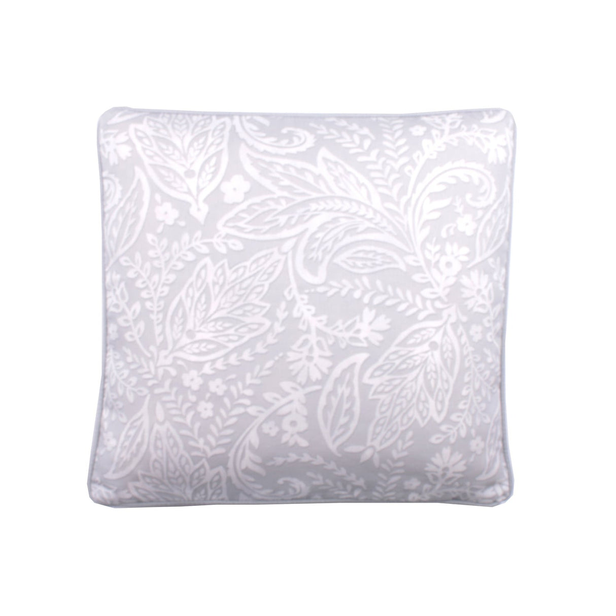Aveline Floral Green & Grey Cushion Cover 43cm x 43cm - Grey - Aveline Cushion In Grey 43 X 43Cm 2