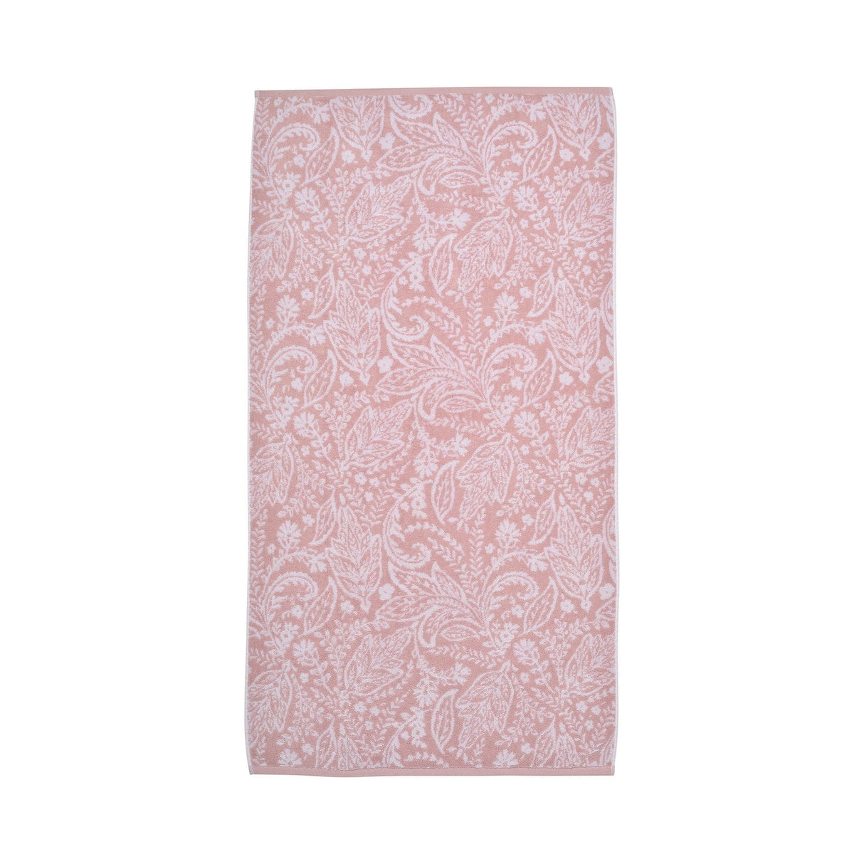 Aveline Jacquard Leaf 550gsm Cotton Bathroom Towel - Aveline Towels In Soft Pink 3
