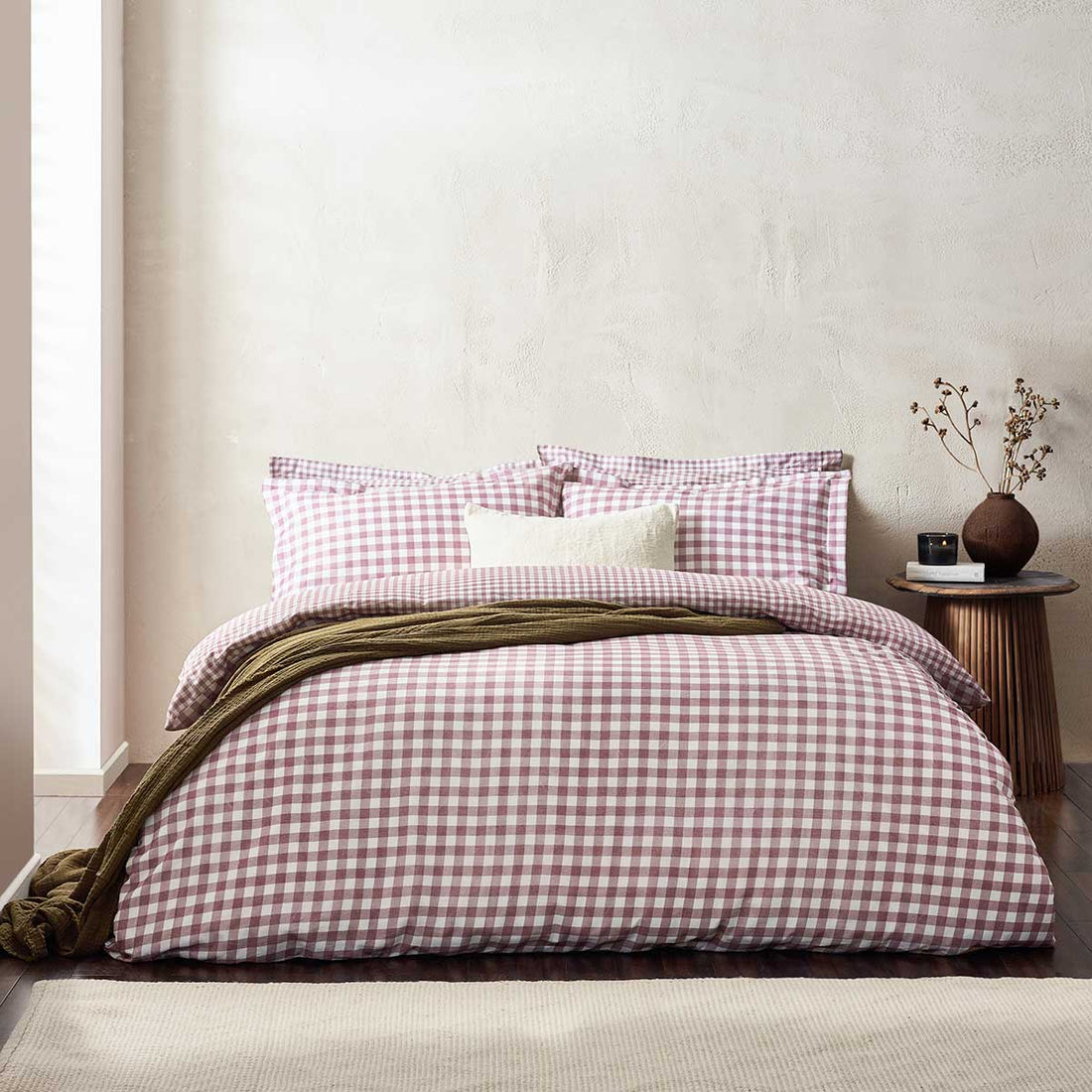 Barton Berry 100% Cotton Duvet Cover Bedding Set