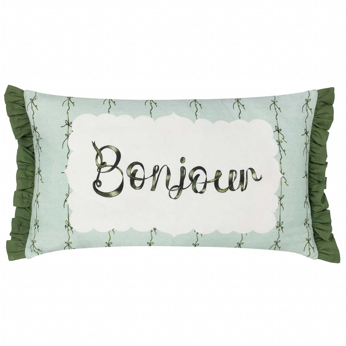 Bonjour Cushion Cover / Filled Cushion 12" x 20" (30cm x 50cm) by furn. 2