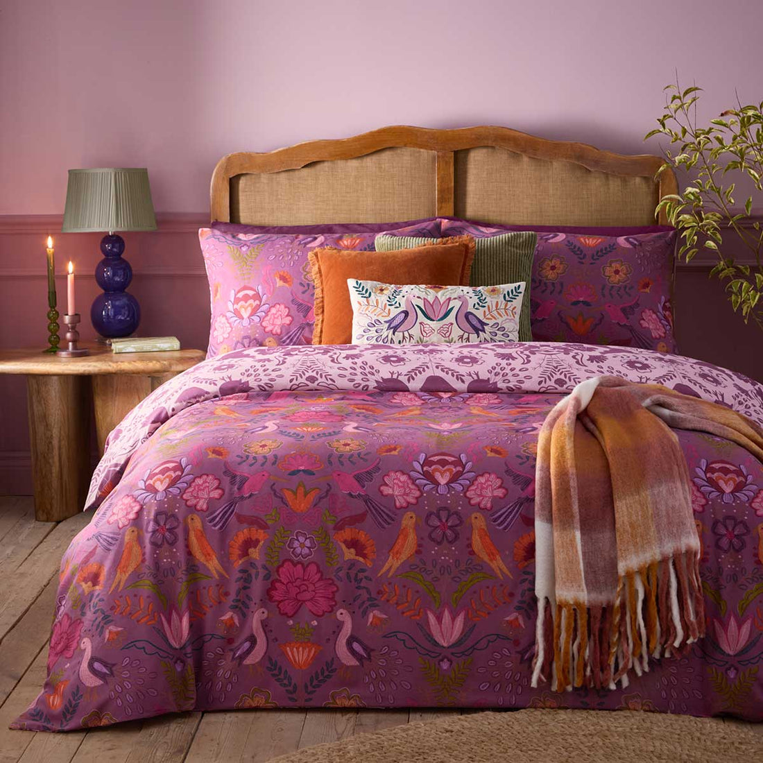 Broderie Duvet Cover Set - Damson