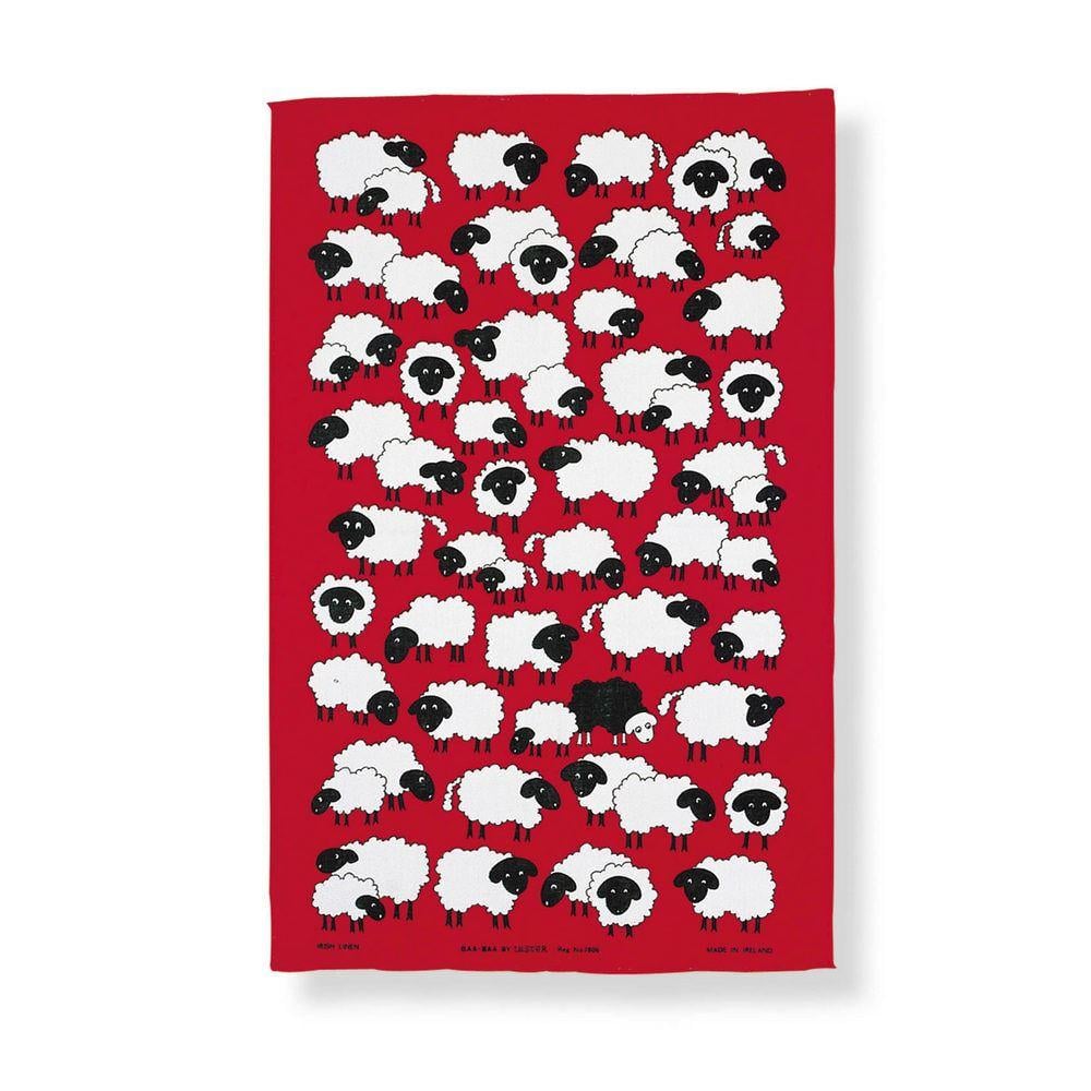 Ulster Weavers Baa Baa Sheep Red 100% Cotton Tea Towel