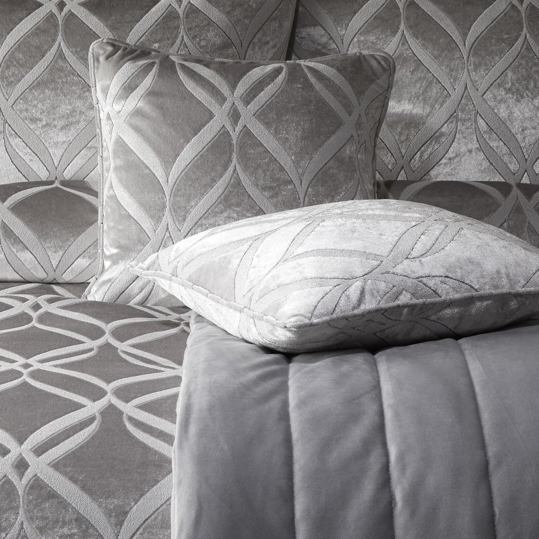 Belfort Velvet Silver Cushion Cover 43cm x 43cm