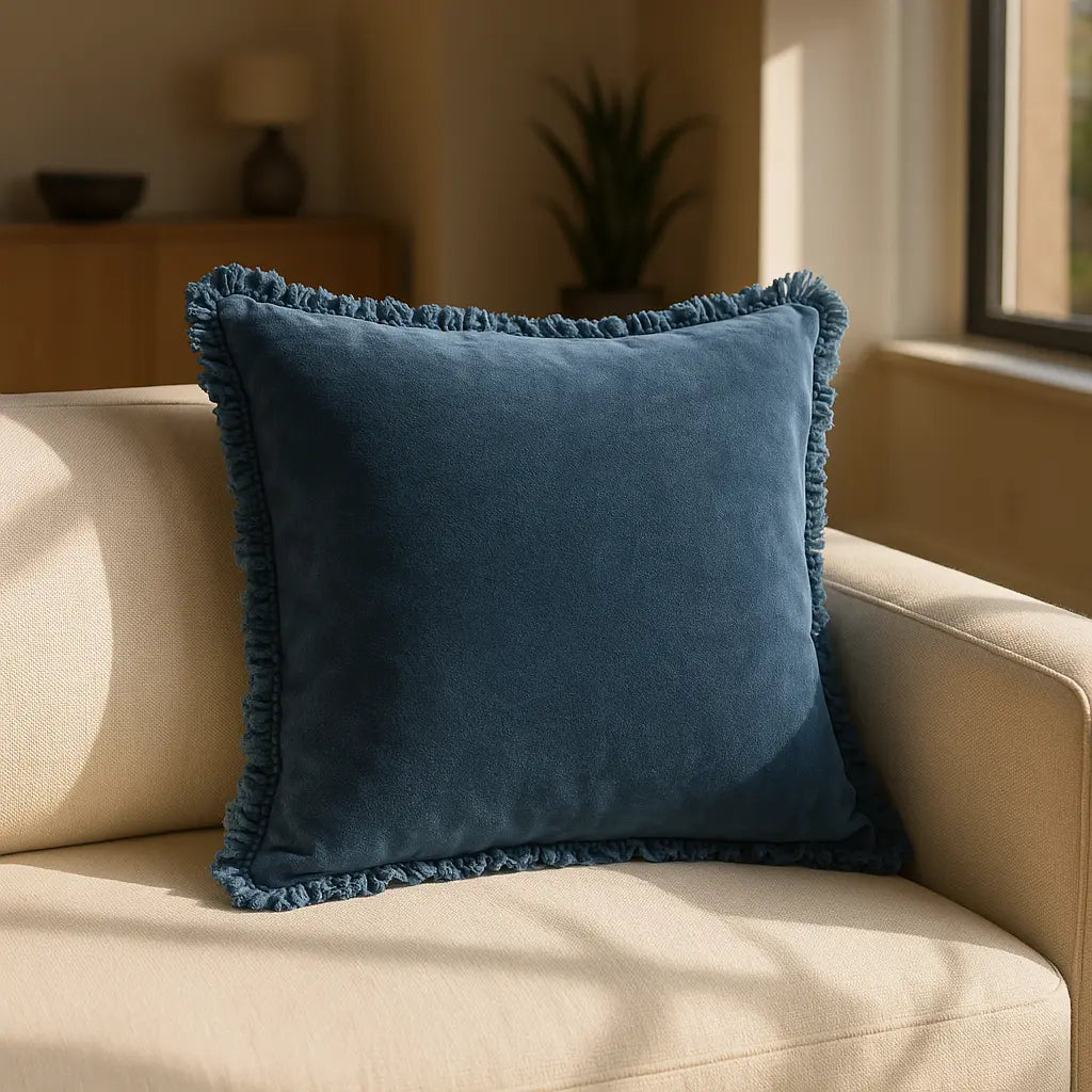 Bertie 100% Cotton Velvet Ink Cushion Cover or Filled Cushion 45cm x 45cm