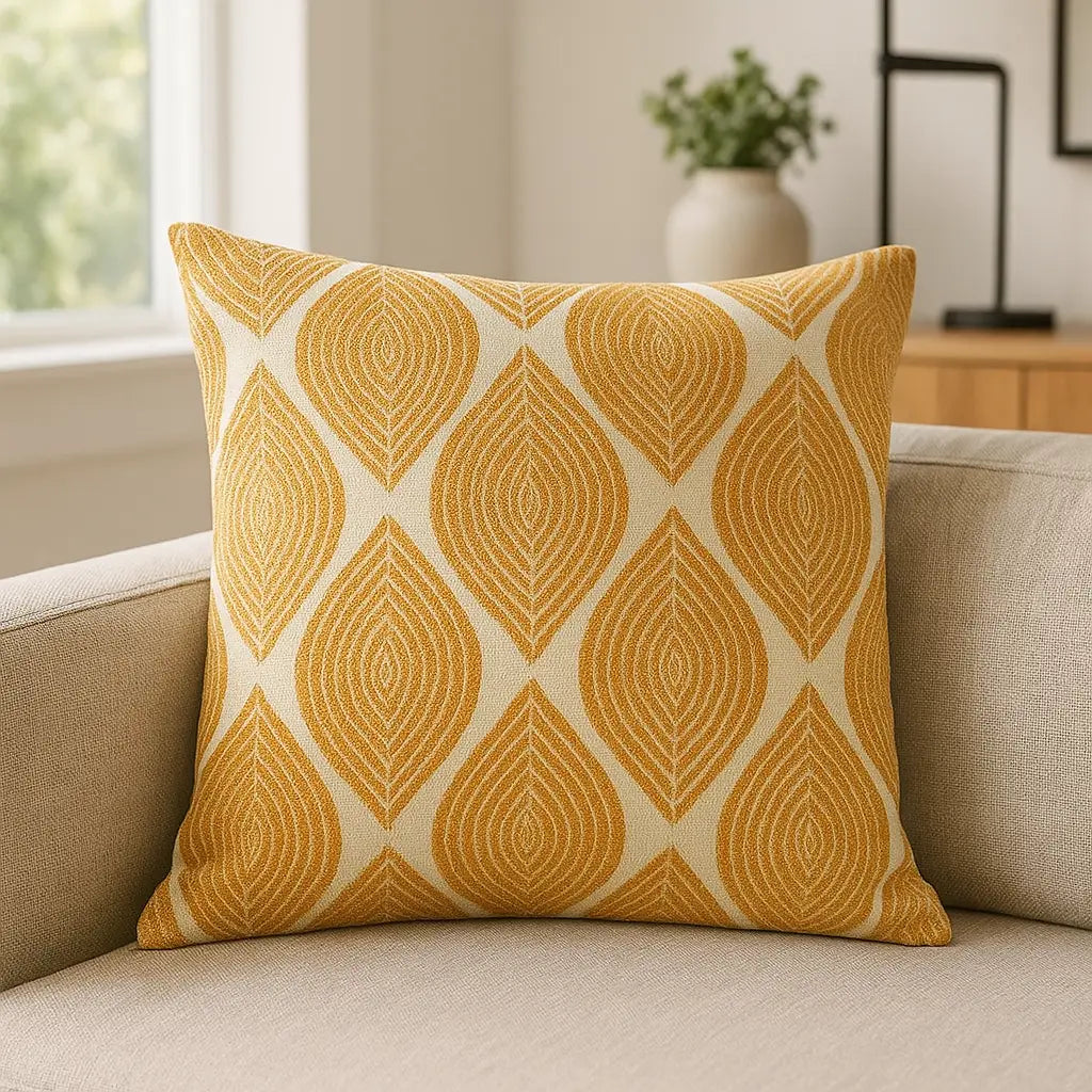 Bliss Ochre Filled Cushion 45cm x 45cm