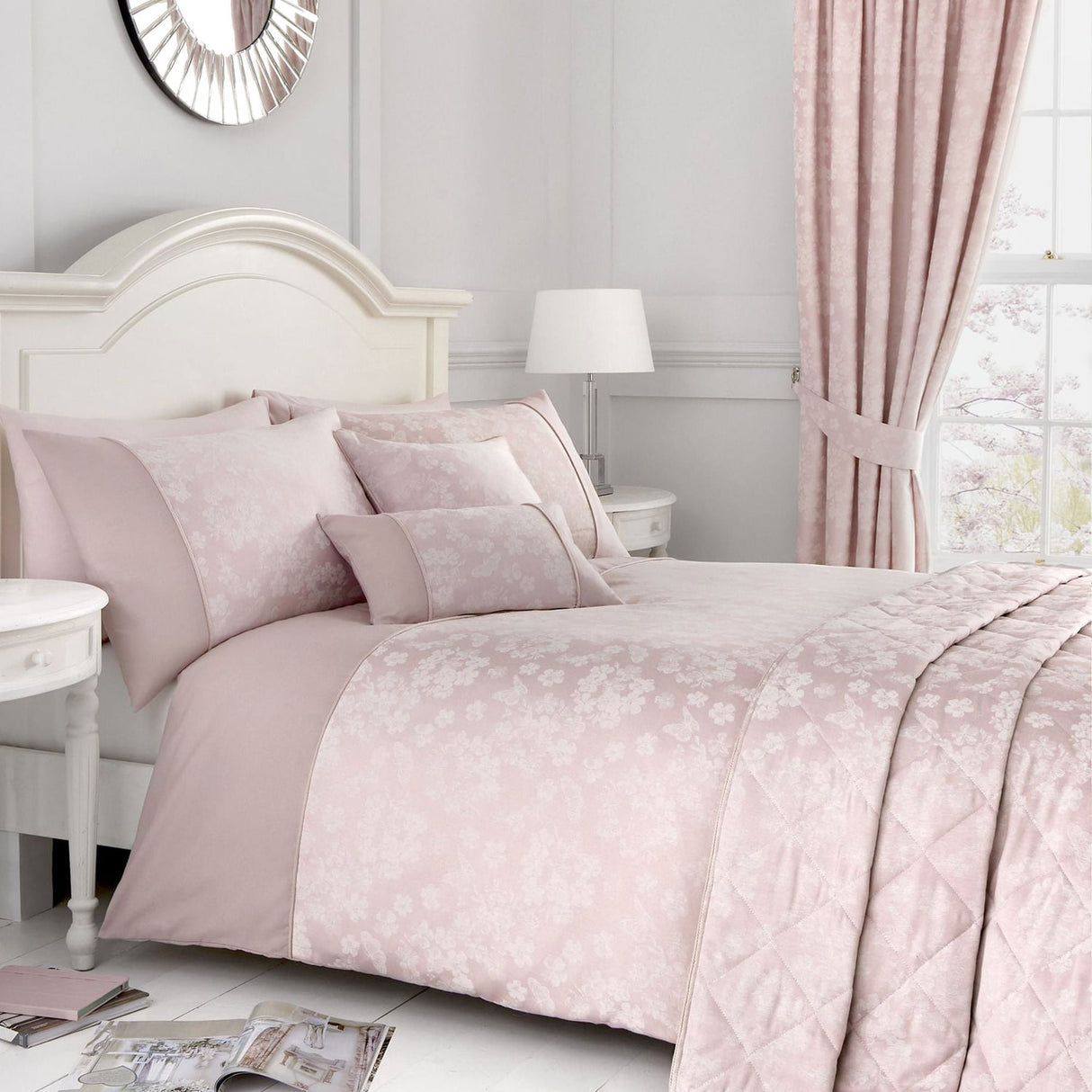 Blossom Jacquard Floral Woven Duvet Cover Set