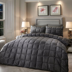 Brighton Square Geometric Slate Duvet Cover Bedding Set