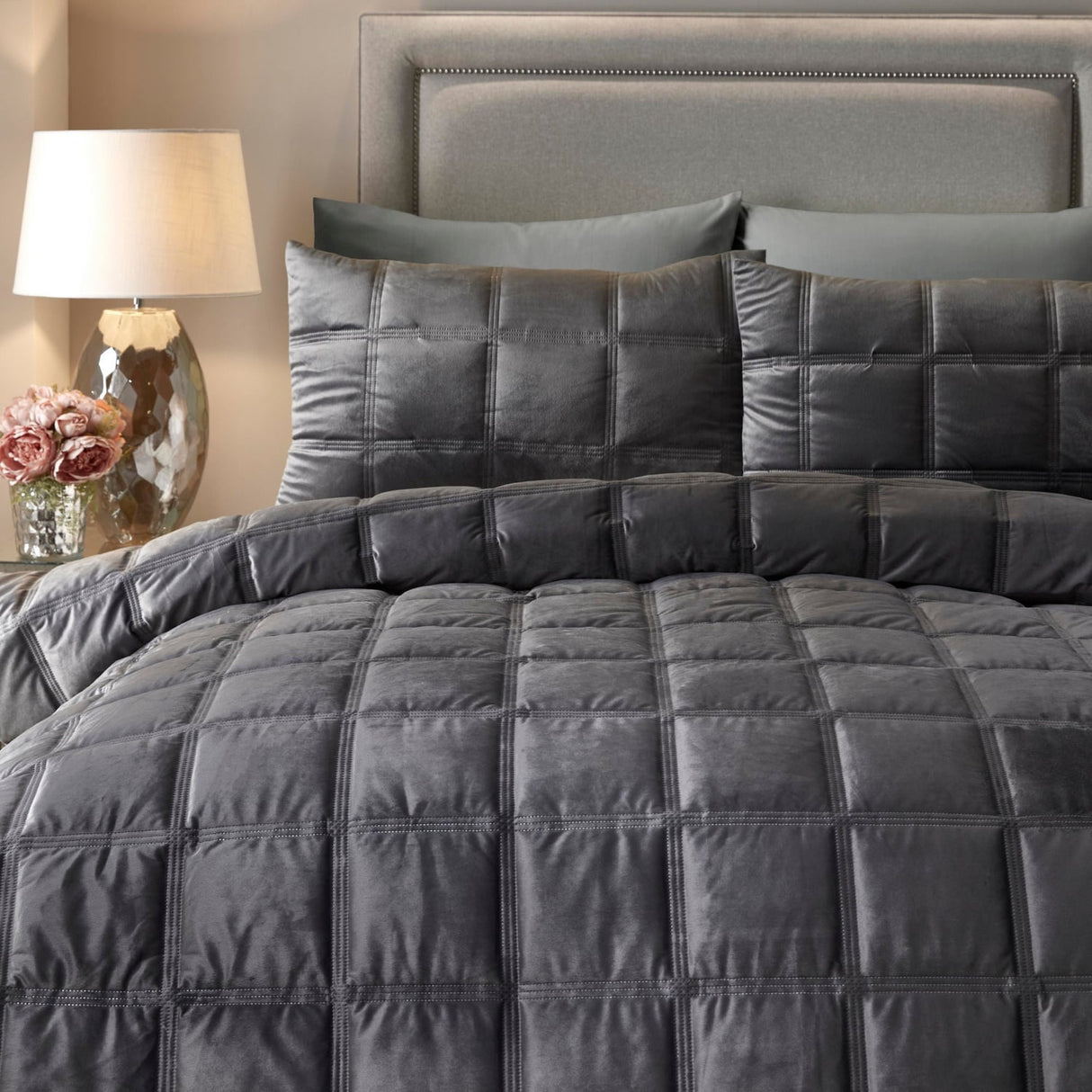 Brighton Square Geometric Duvet Cover Set - Slate - Brighton Square Duvet Cover Set In Slate 2