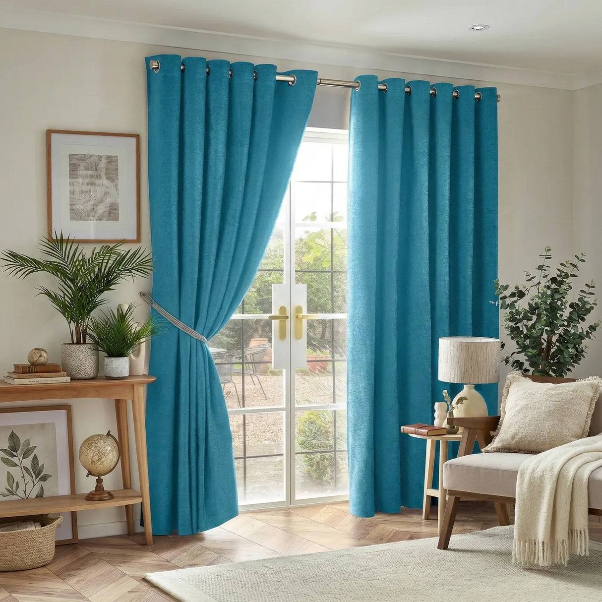 Alan Symonds Chenille Blackout Eyelet Ring Top Curtains 30