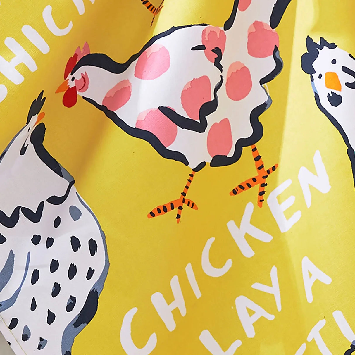 Chick Chicken Cotton Tea Towel in Yellow