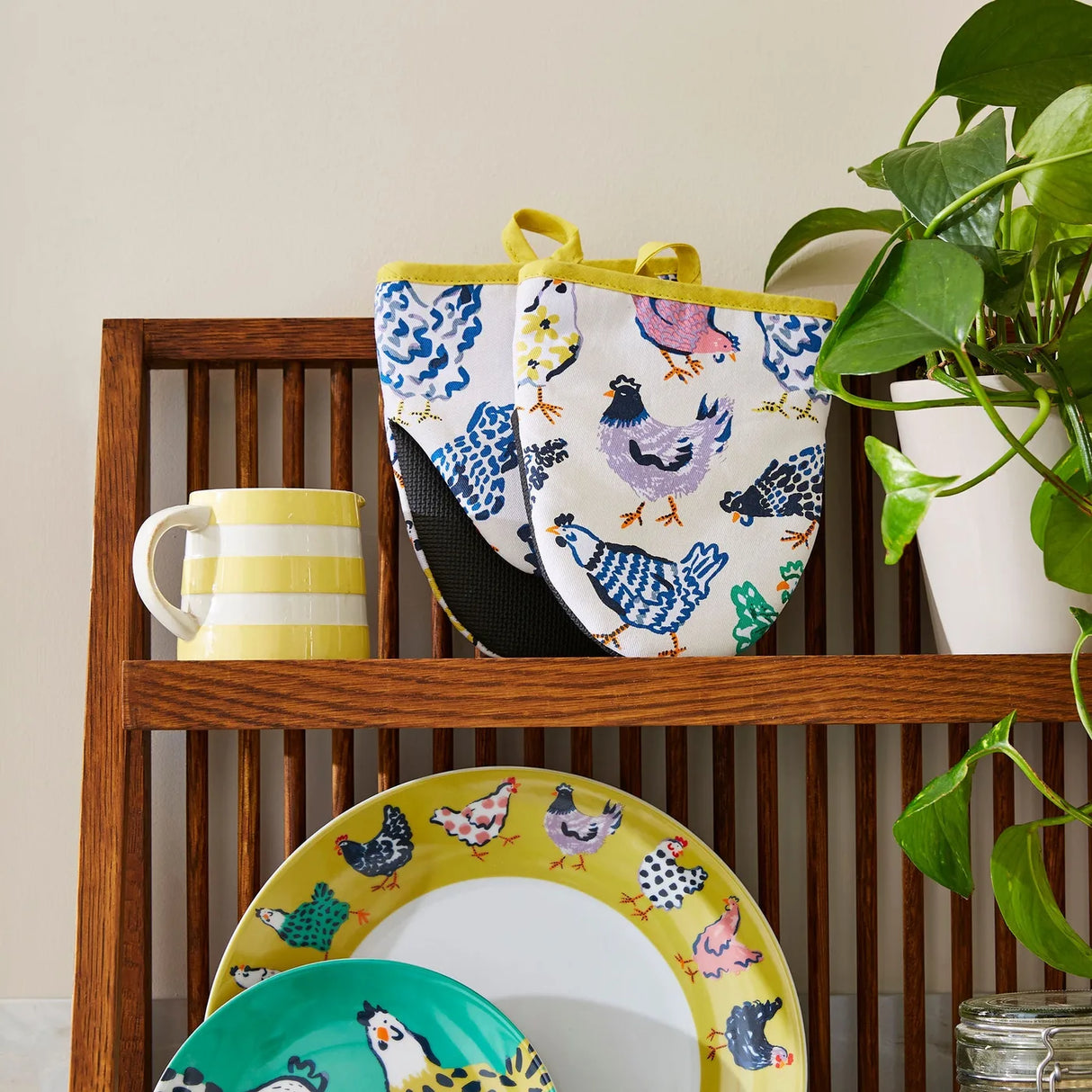 Chick Chicken Microwave Mitts Pair in Yellow