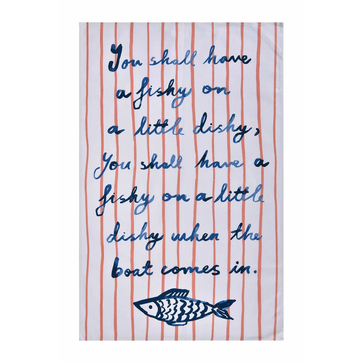 Catch of the Day Cotton Tea Towel in Multicolour