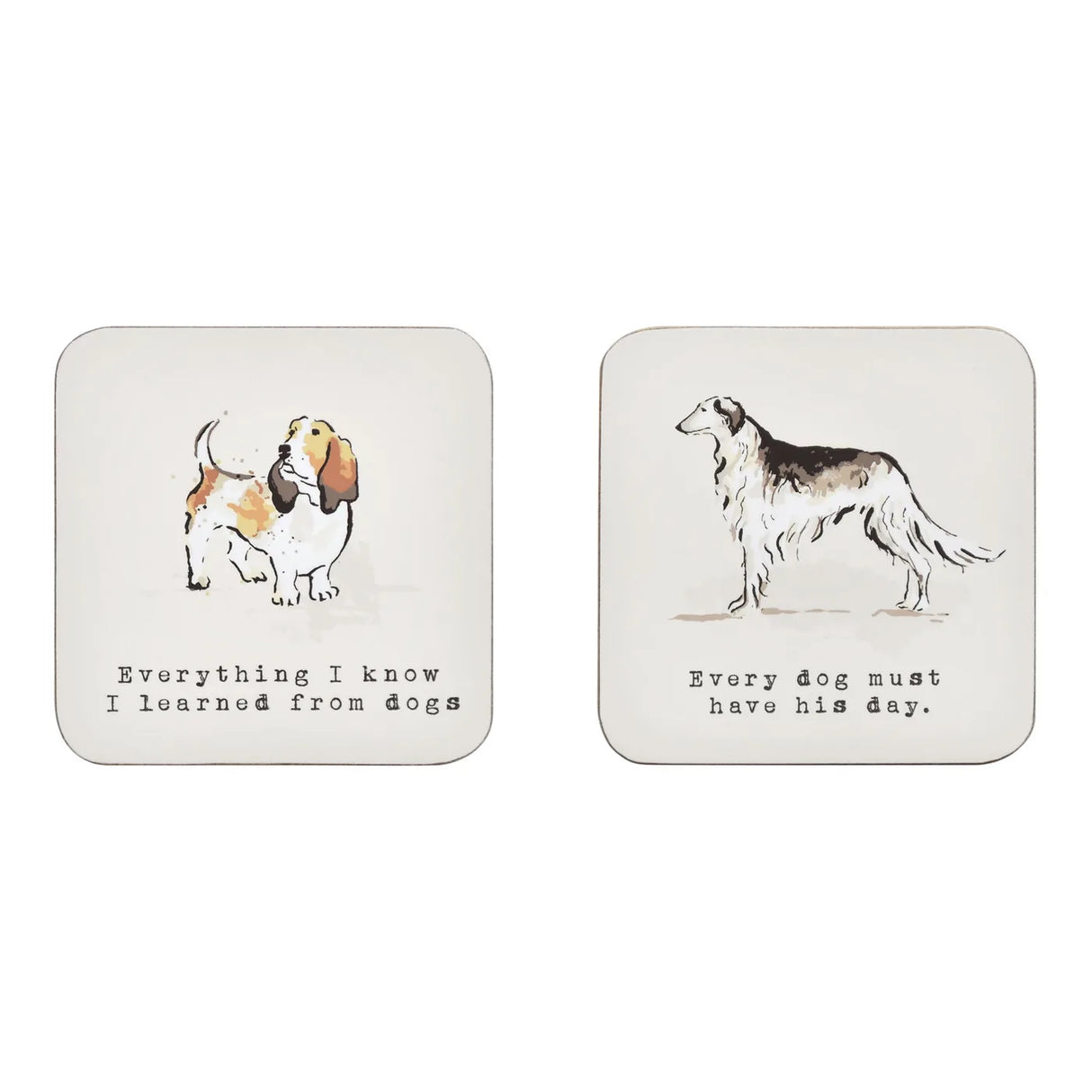 Country Dogs Coasters 4 Pack in Brown