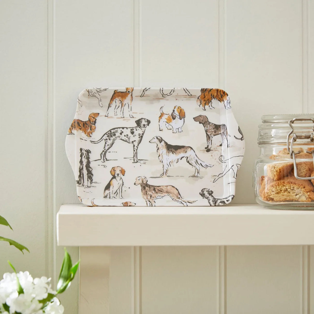 Country Dogs Scatter Tray in Brown