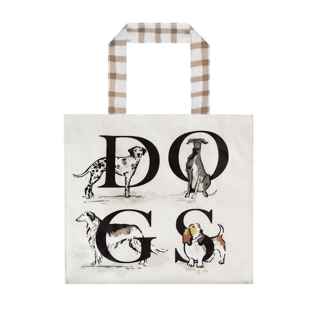 Country Dogs Foldable Tote Bag Medium in Brown