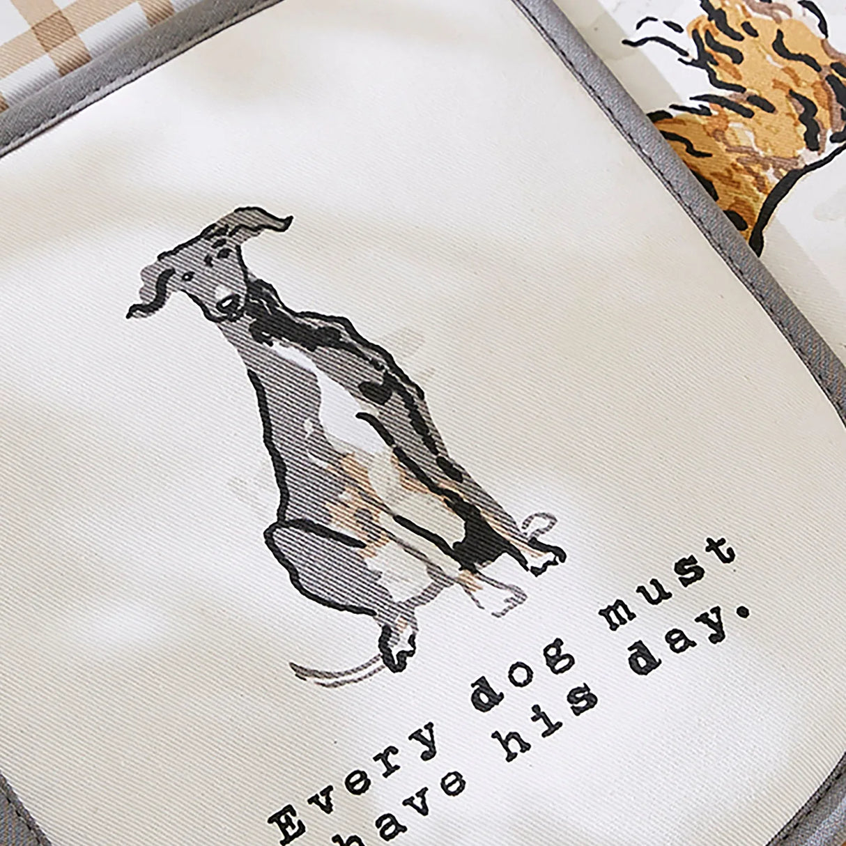 Country Dogs Double Oven Glove in Brown