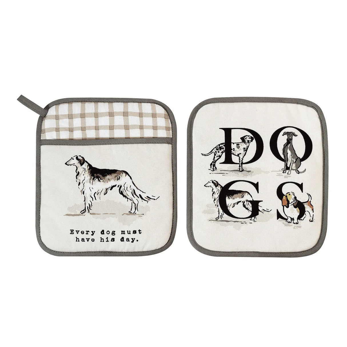 Country Dogs Pot Mitt in Brown