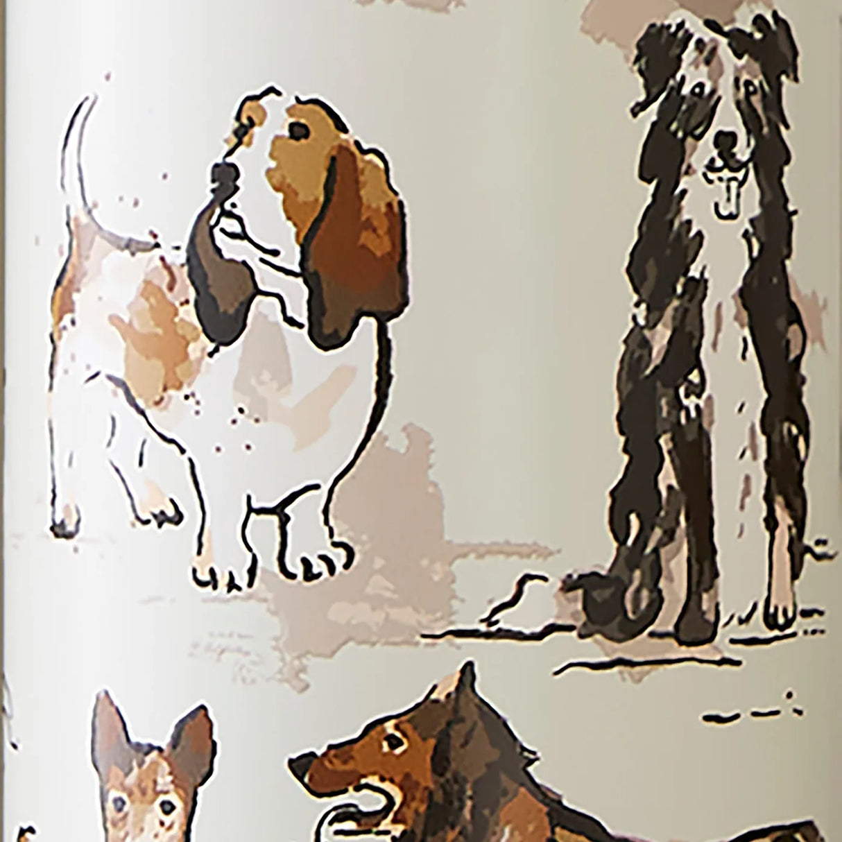 Country Dogs Water Bottle in Brown