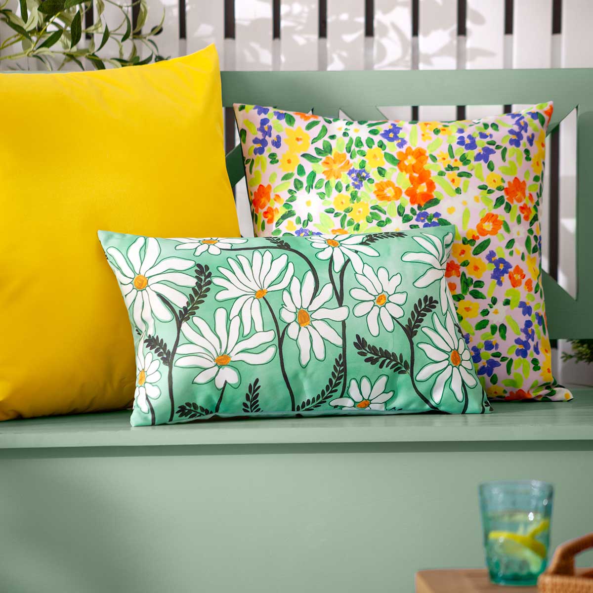 Confetti Floral Outdoor Cushion Cover / Filled Cushion 18" x 18" (45cm x 45cm) by Wylder Nature 2