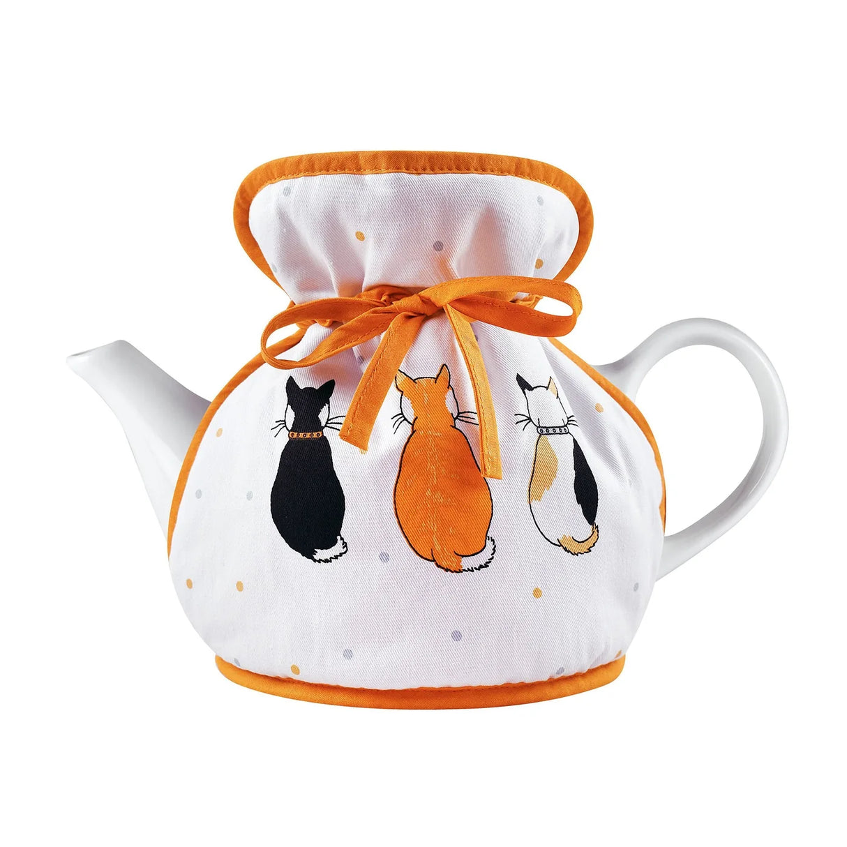 Cats In Waiting 2026 Tea Cosy Muff in Orange