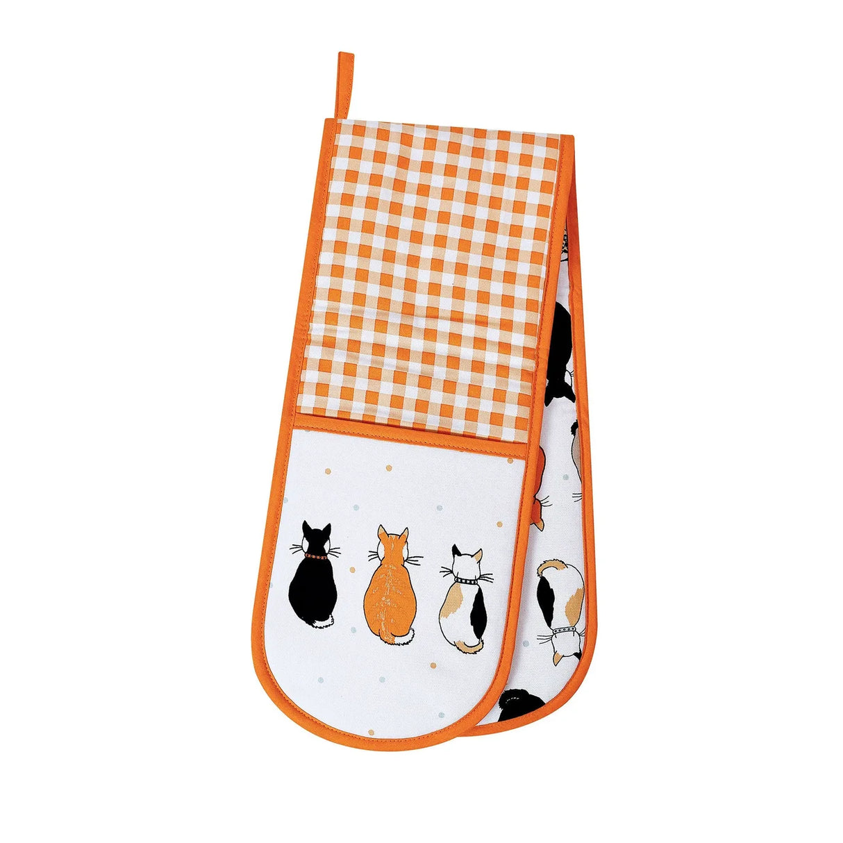 Cats In Waiting 2026 Double Oven Glove in Orange