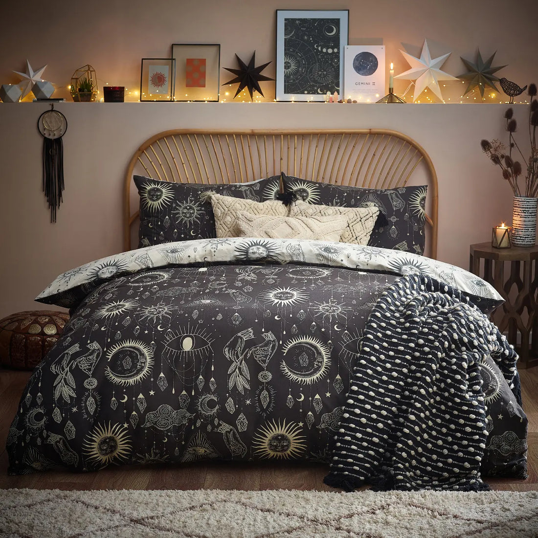 Constellation Duvet Cover Set - Black