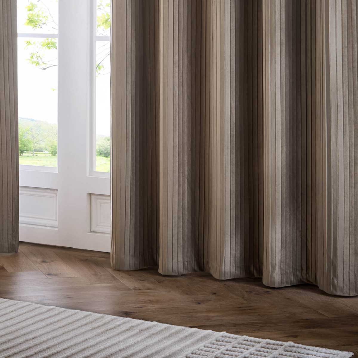 Corinthian Lined Eyelet Curtains by Paoletti