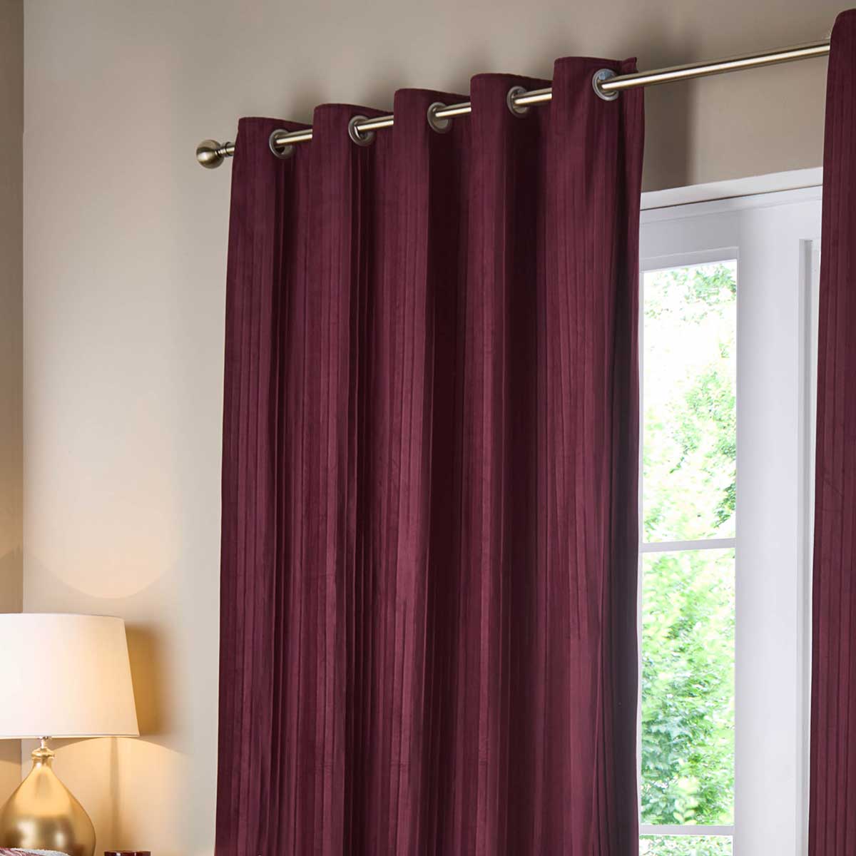 Corinthian Lined Eyelet Curtains by Paoletti