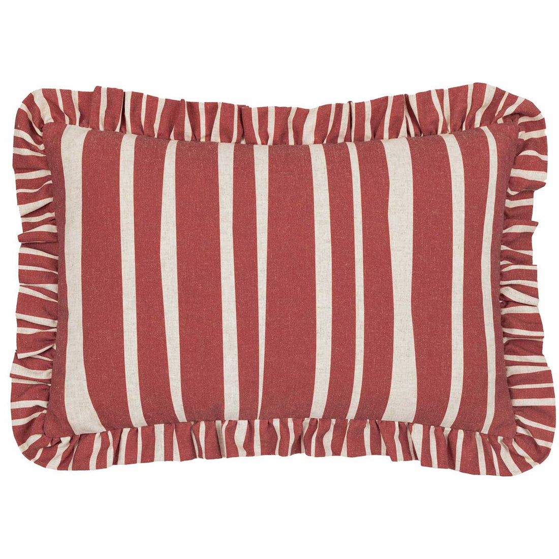 Carmon Stripe Linen / Red Cushion Cover or Filled Cushion 40cm x 60cm