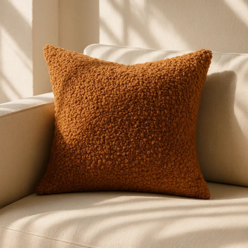 Cabu Textured Boucle Ginger Cushion Cover 45cm x 45cm