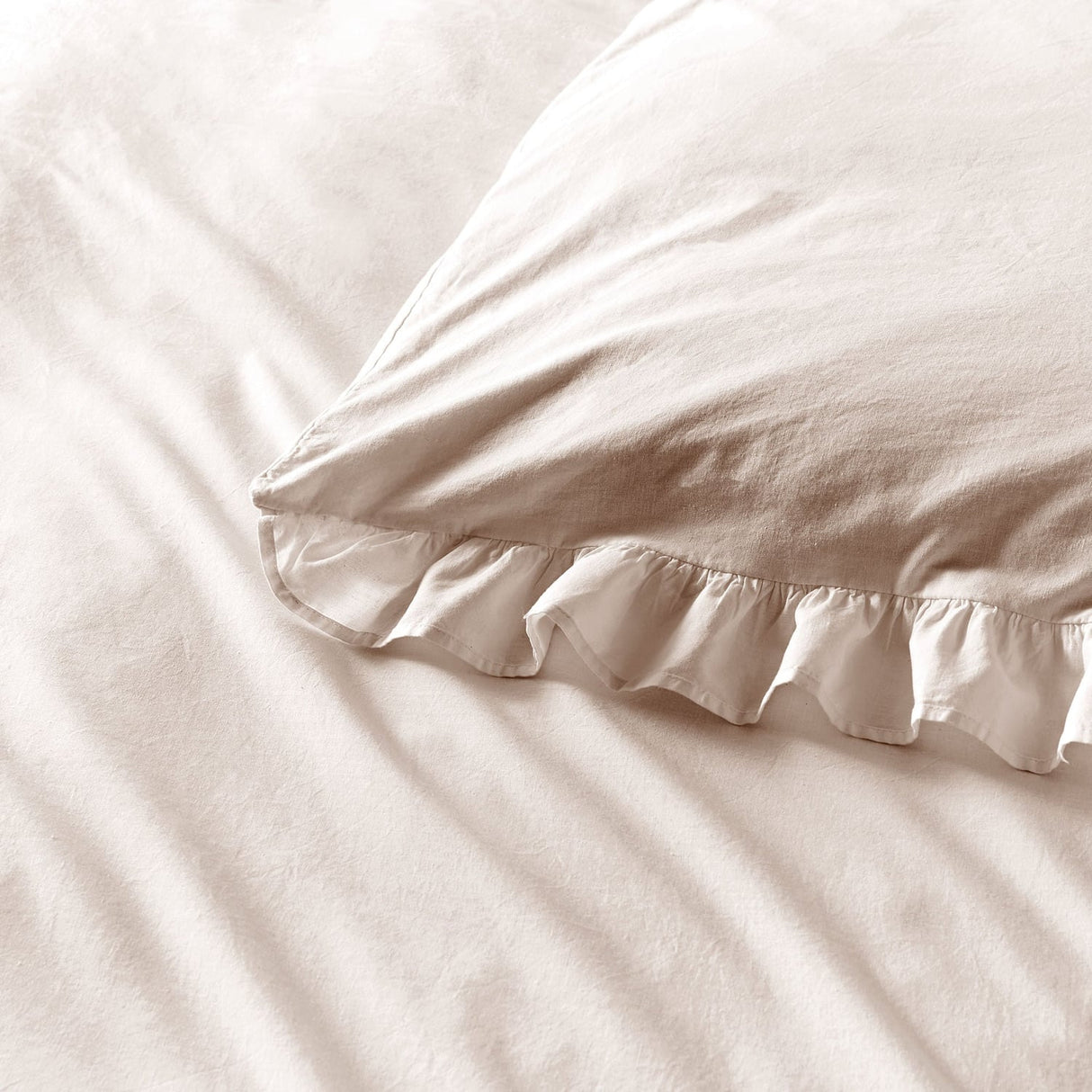 Cassia Frill 100% Cotton Duvet Cover Set - Natural - Cassia Frill Duvet Cover Set In Natural 3