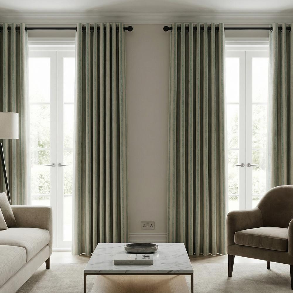 Castelli Stripe Made to Measure Curtains Duck Egg