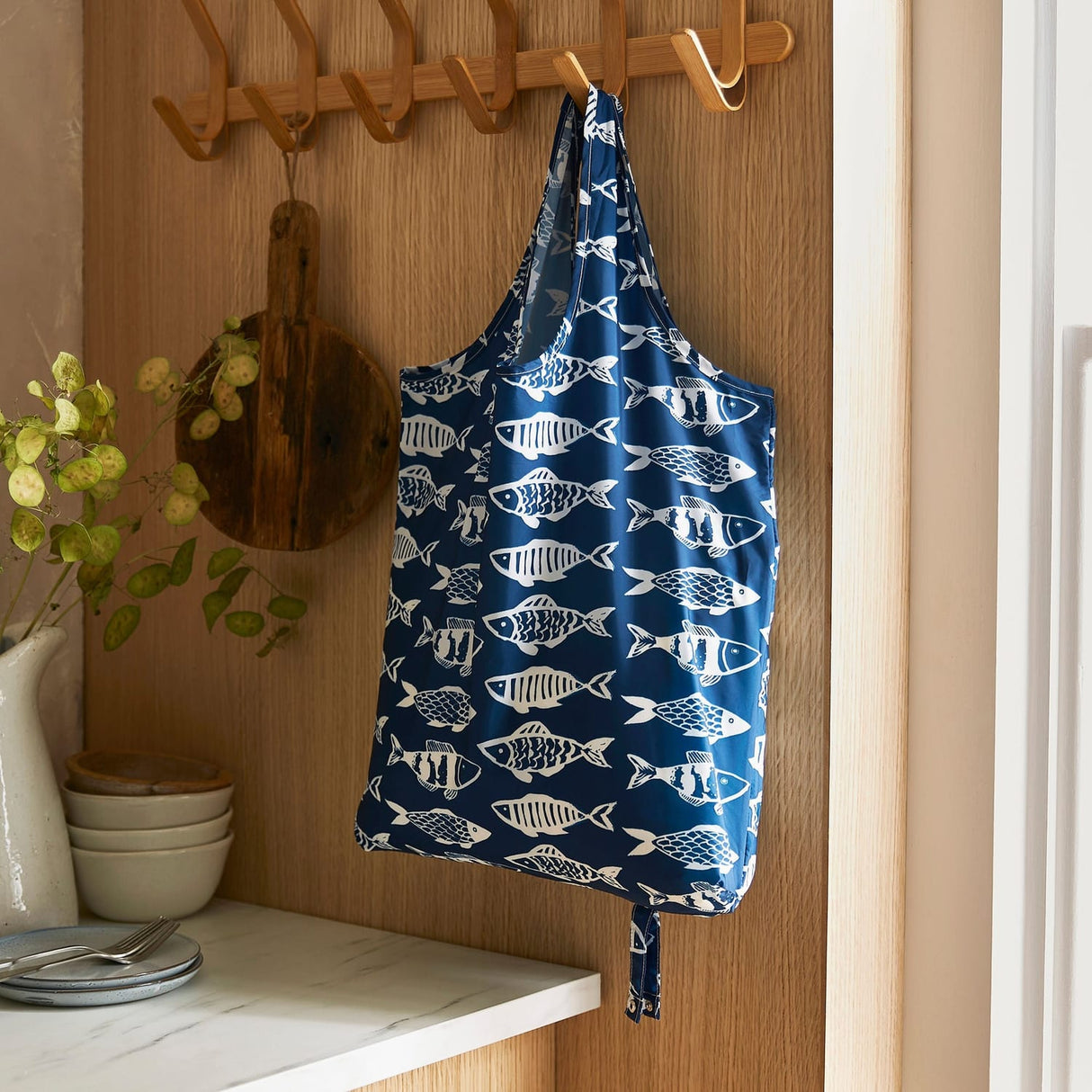 Ulster Weavers Catch of the Day Fish Print Kitchen and Tableware Collection - Catch Of The Day Foldable Tote Bag Medium In Multicolour 2