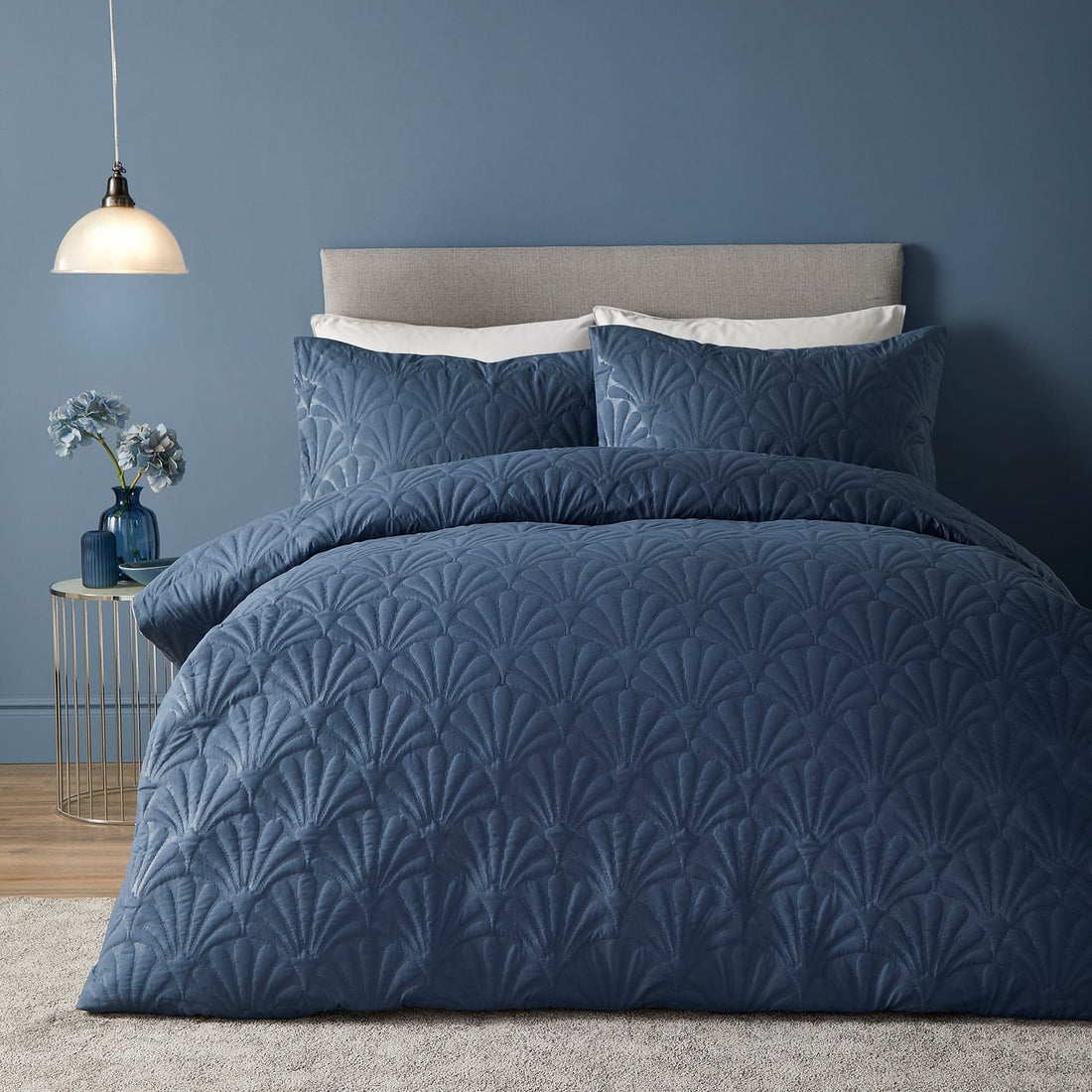 Cavali Soft Microfibre Dark Blue Duvet Cover Bedding Set