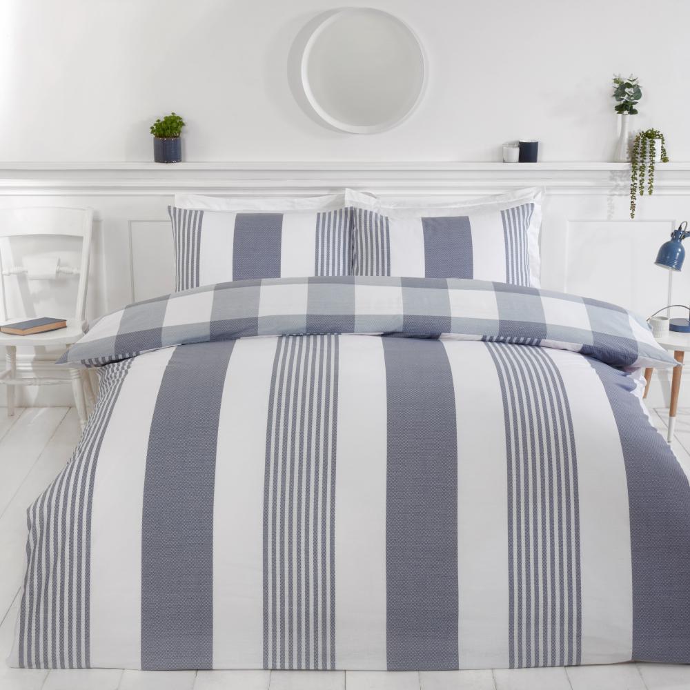 Chambray Stripe Duvet Cover Set by Rapport Home