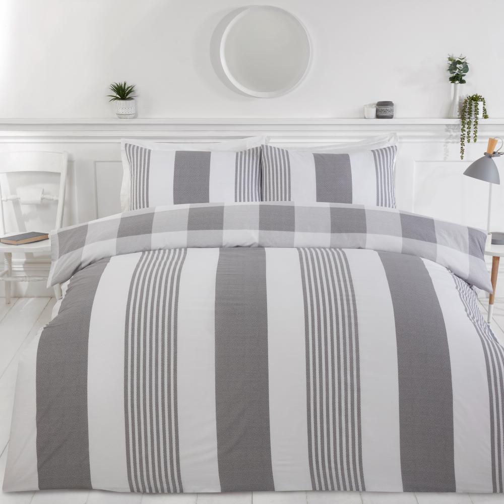 Chambray Stripe Duvet Cover Set by Rapport Home