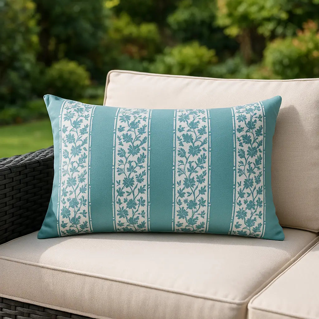 Chelsea Outdoor Mineral Blue Cushion Cover or Filled Cushion 30cm x 50cm