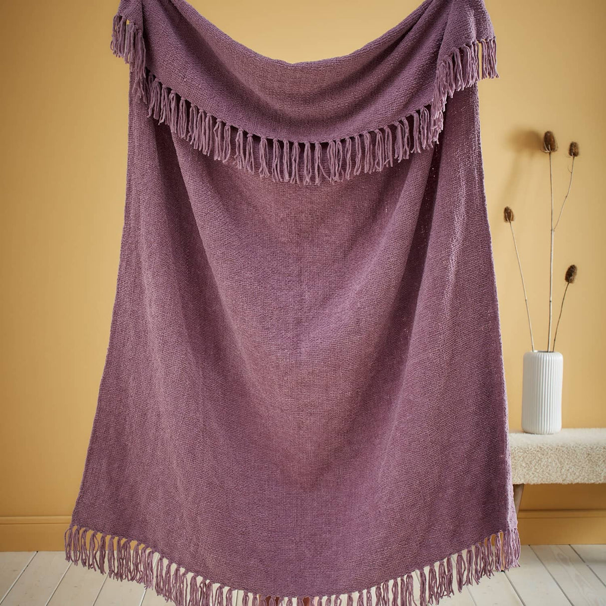Textured Chenille Cosy Soft Woven Throw – Heather – 130cm x 180cm - Chenille Throw In Heather 130 X 180Cm 3