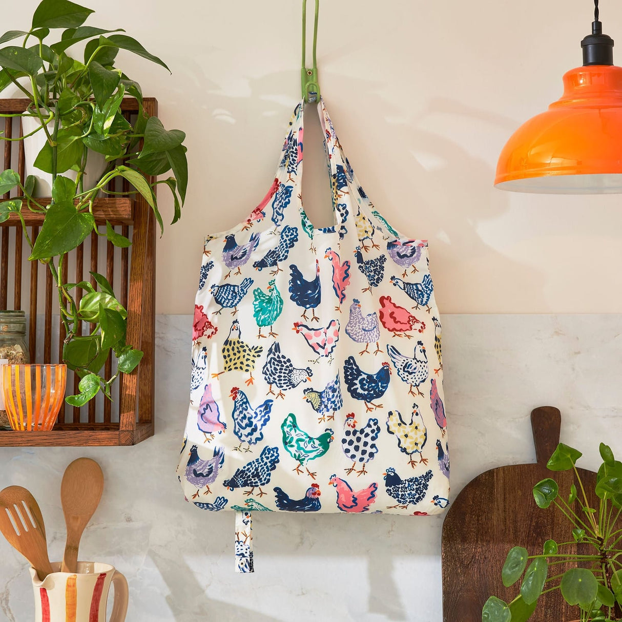 Ulster Weavers Chick Chicken Farm and Dining Large Shoulder Bag - Chick Chicken Foldable Tote Bag Medium In Yellow 2