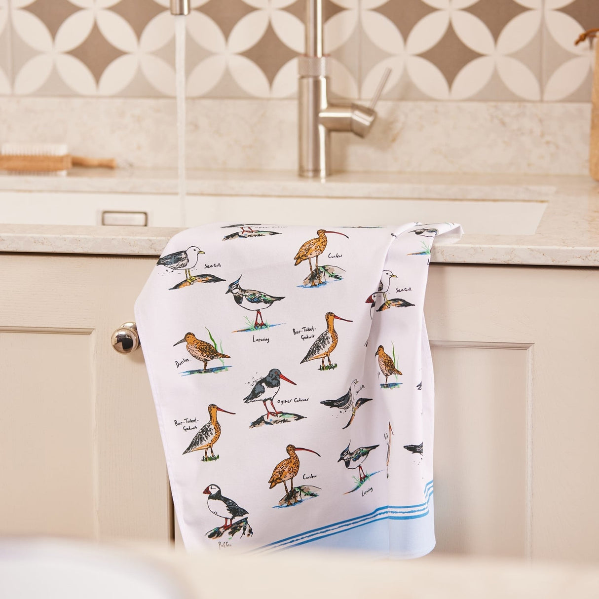Ulster Weavers Coastal Birds Blue 100% Cotton Tea Towel - Coastal Birds Cotton Tea Towel In Blue 3