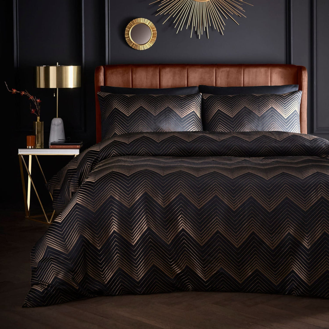 Laurence Llewelyn-Bowen Cocktail Microfibre Black Duvet Cover Bedding Set