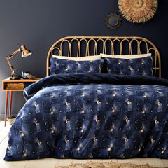 Cosmic Star Cosy Microfibre Duvet Cover Set Navy