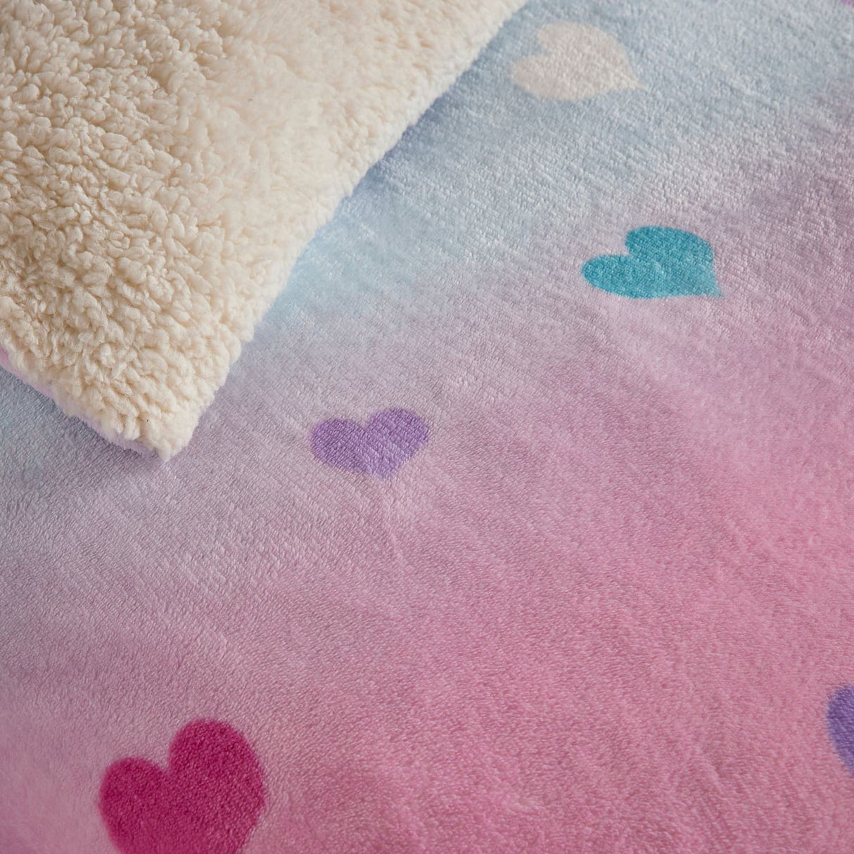 Cosy Ombre Heart Kids Duvet Cover Set - Cosy Ombre Heart Duvet Cover Set In Multicolour 3