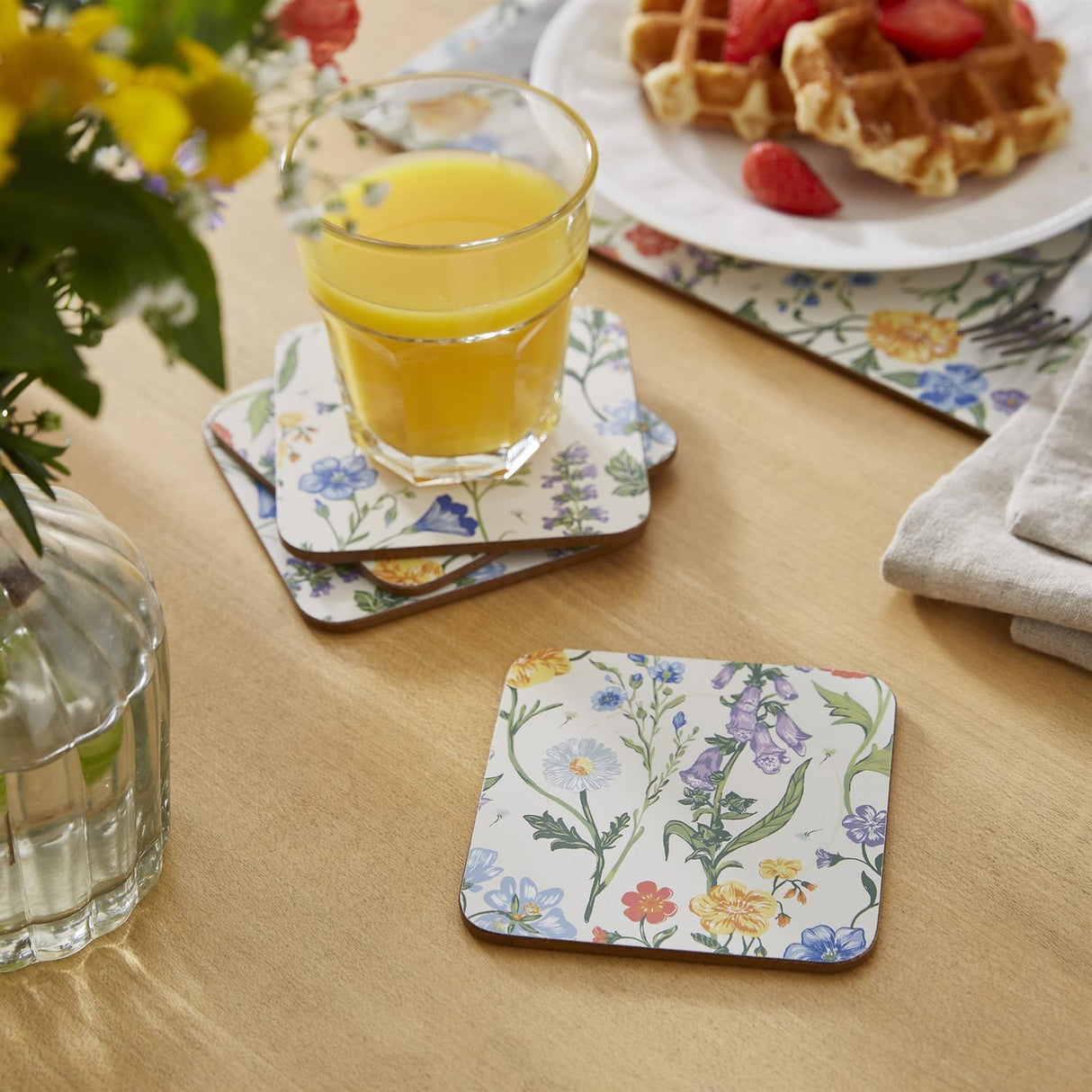 Ulster Weavers Cottage Garden Coasters 4 Pack - Cottage Garden Coasters 4 Pack In Multicolour 2