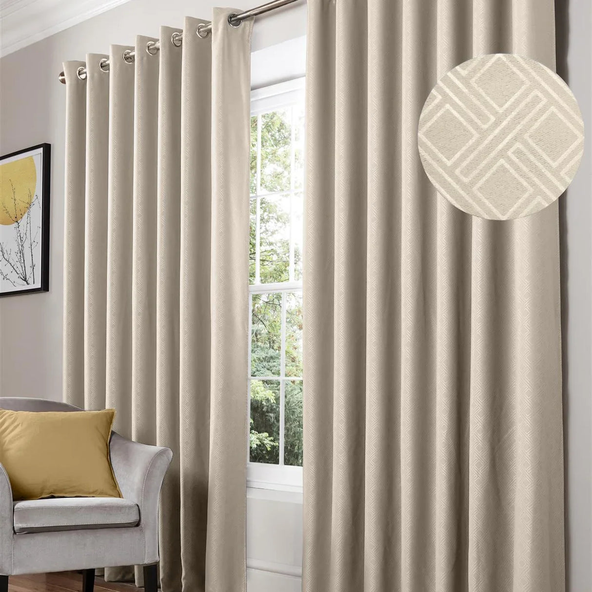 Alan Symonds Diamond Dim Out Eyelet Ring Top Curtains