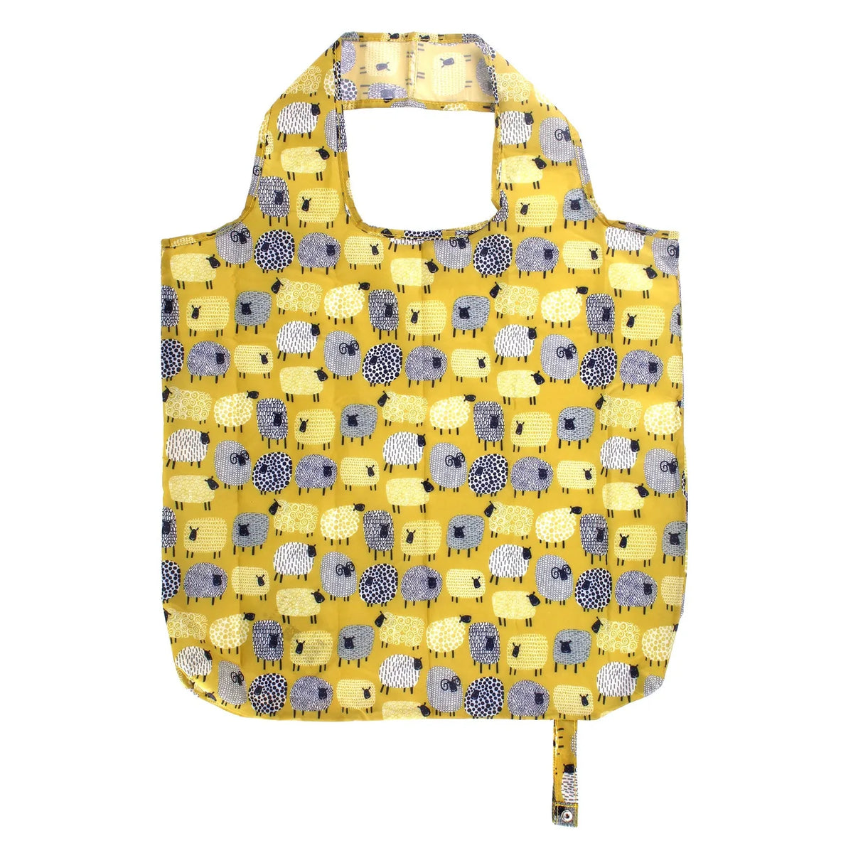 Dotty Sheep Foldable Tote Bag Medium in Yellow
