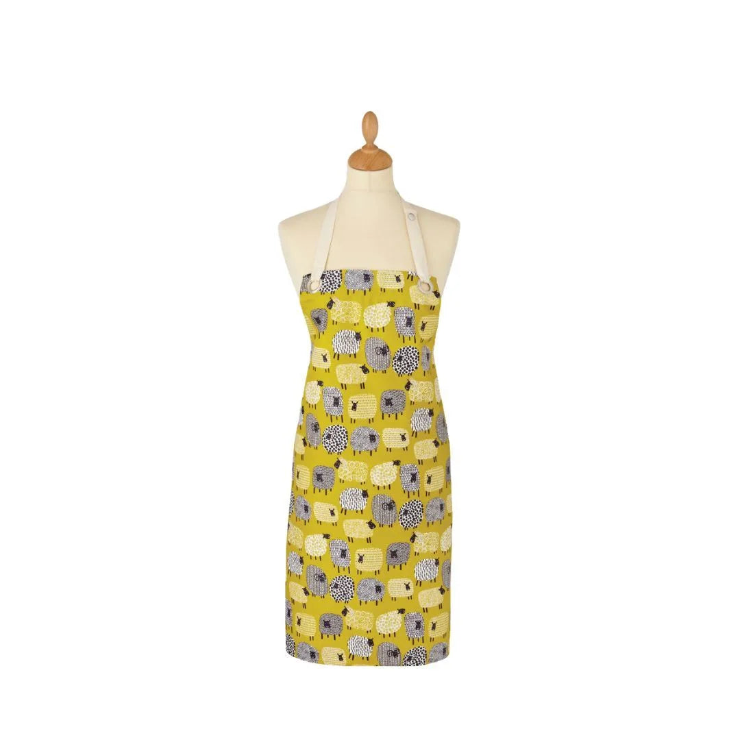 Dotty Sheep PVC Apron in Yellow