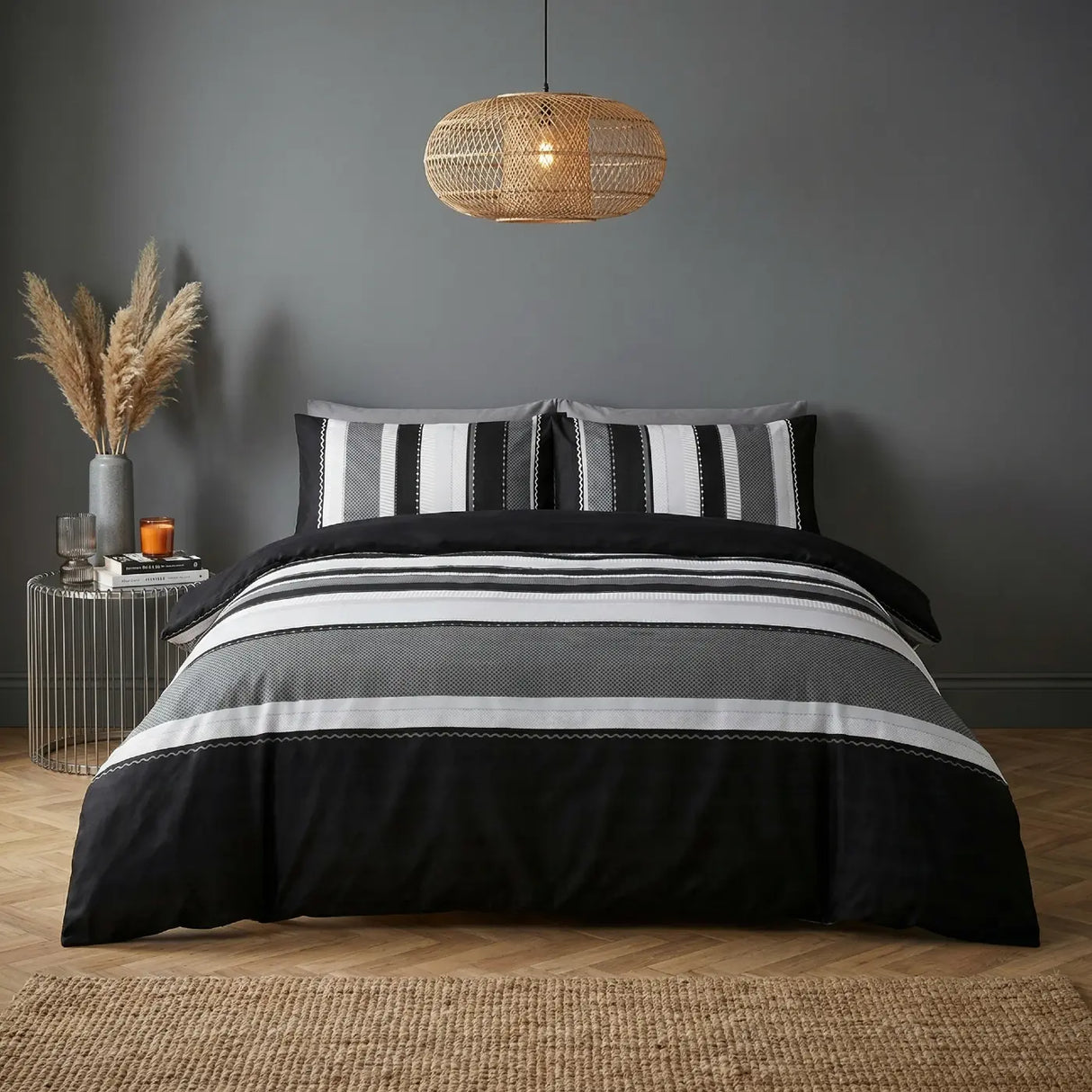 Detroit Duvet Cover Set - Grey