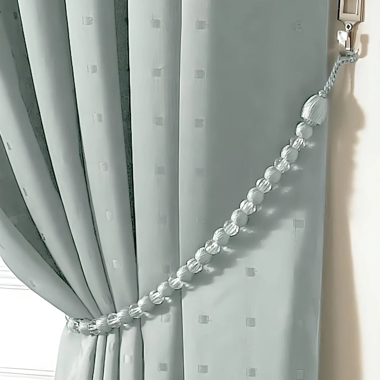 Earl Rope Curtain Tie Back - Single in Duck Egg Blue - Image 3